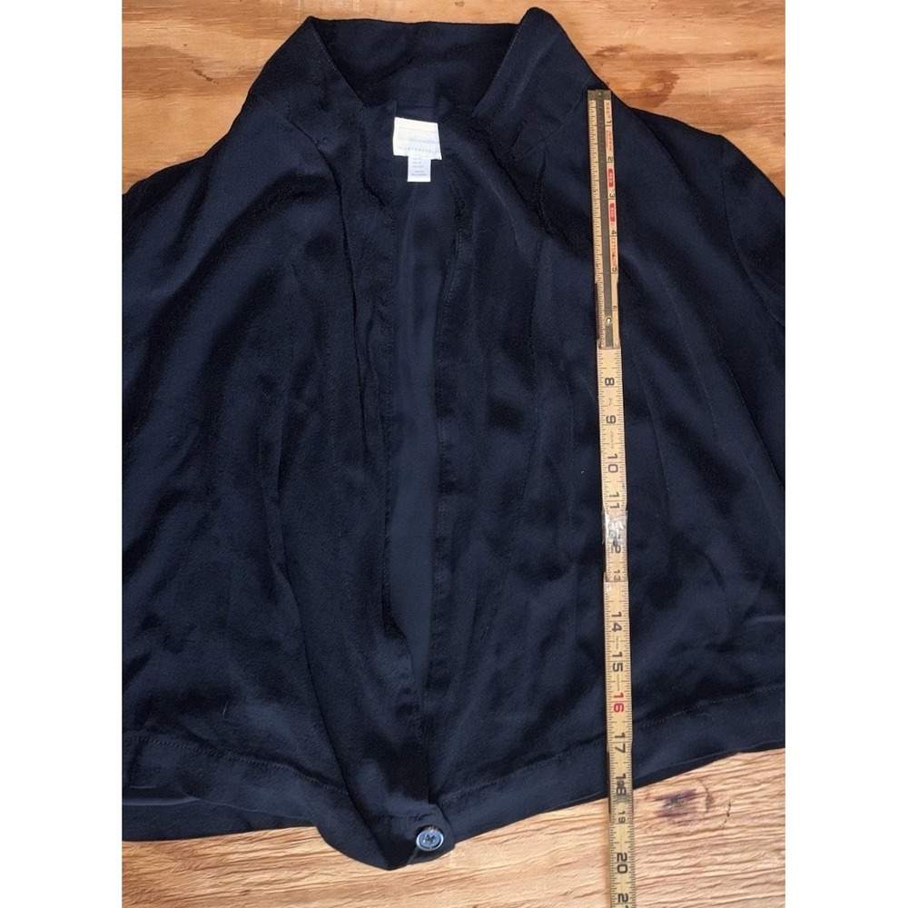 Anthropologie Ett Twa Black Summer Blazer Wrap Top Size 0 Viscose - Picture 4 of 9